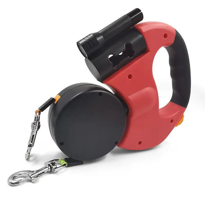 Dual Dog Leash - 10Ft Retractable, Nylon, for Small to Medium Breeds Outdoor Walking Tool (Battery-Free & Poop Bag Not Included)